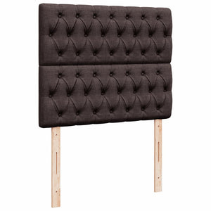 Κρεβάτι Boxspring με Στρώμα Σκούρο Καφέ 120x200 εκ. Υφασμάτινο - Pakobazaar
