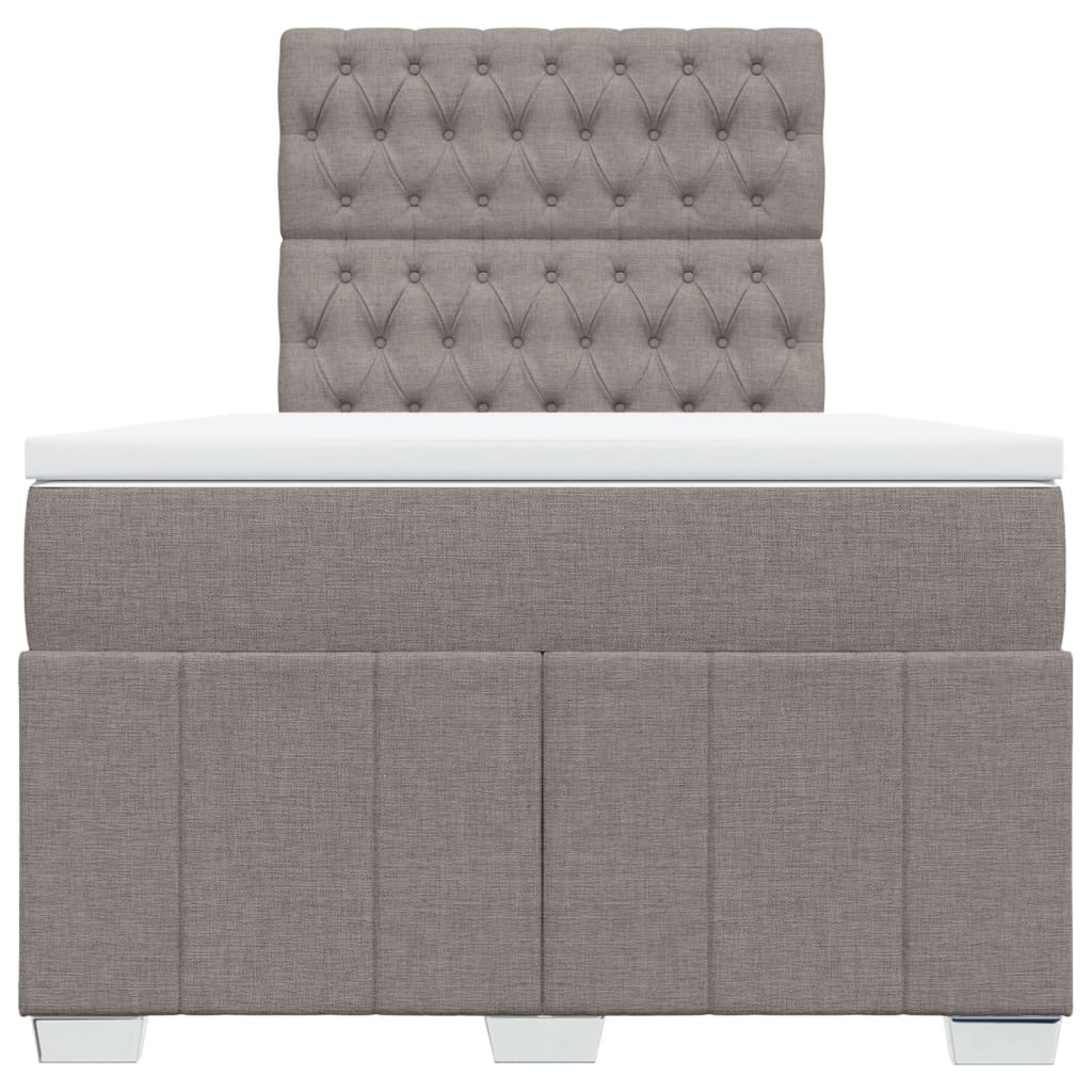 Κρεβάτι Boxspring με Στρώμα Taupe 120x200 εκ. Υφασμάτινο - Pakobazaar