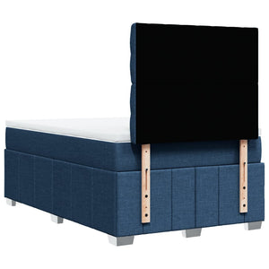 Κρεβάτι Boxspring με Στρώμα Μπλε 120x200 εκ. Υφασμάτινο - Pakobazaar