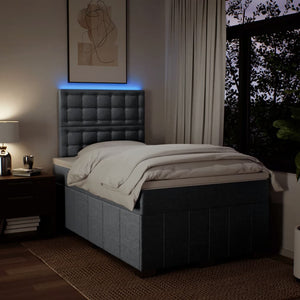 Κρεβάτι Boxspring με Στρώμα Ανοιχτό Γκρι 120x200 εκ. Υφασμάτινο - Pakobazaar