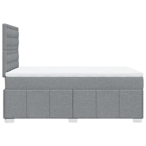 Κρεβάτι Boxspring με Στρώμα Ανοιχτό Γκρι 120x200 εκ. Υφασμάτινο - Pakobazaar