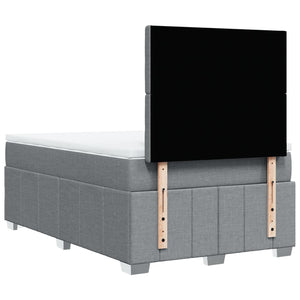 Κρεβάτι Boxspring με Στρώμα Ανοιχτό Γκρι 120x200 εκ. Υφασμάτινο - Pakobazaar