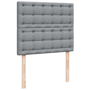 Κρεβάτι Boxspring με Στρώμα Ανοιχτό Γκρι 120x200 εκ. Υφασμάτινο - Pakobazaar