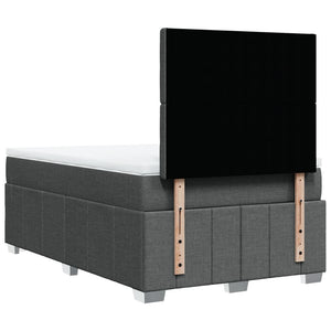 Κρεβάτι Boxspring με Στρώμα Σκούρο Γκρι 120x200 εκ. Υφασμάτινο - Pakobazaar