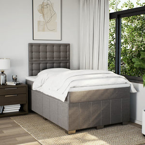 Κρεβάτι Boxspring με Στρώμα Taupe 120x200 εκ. Υφασμάτινο - Pakobazaar