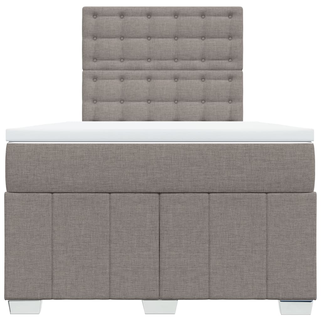 Κρεβάτι Boxspring με Στρώμα Taupe 120x200 εκ. Υφασμάτινο - Pakobazaar