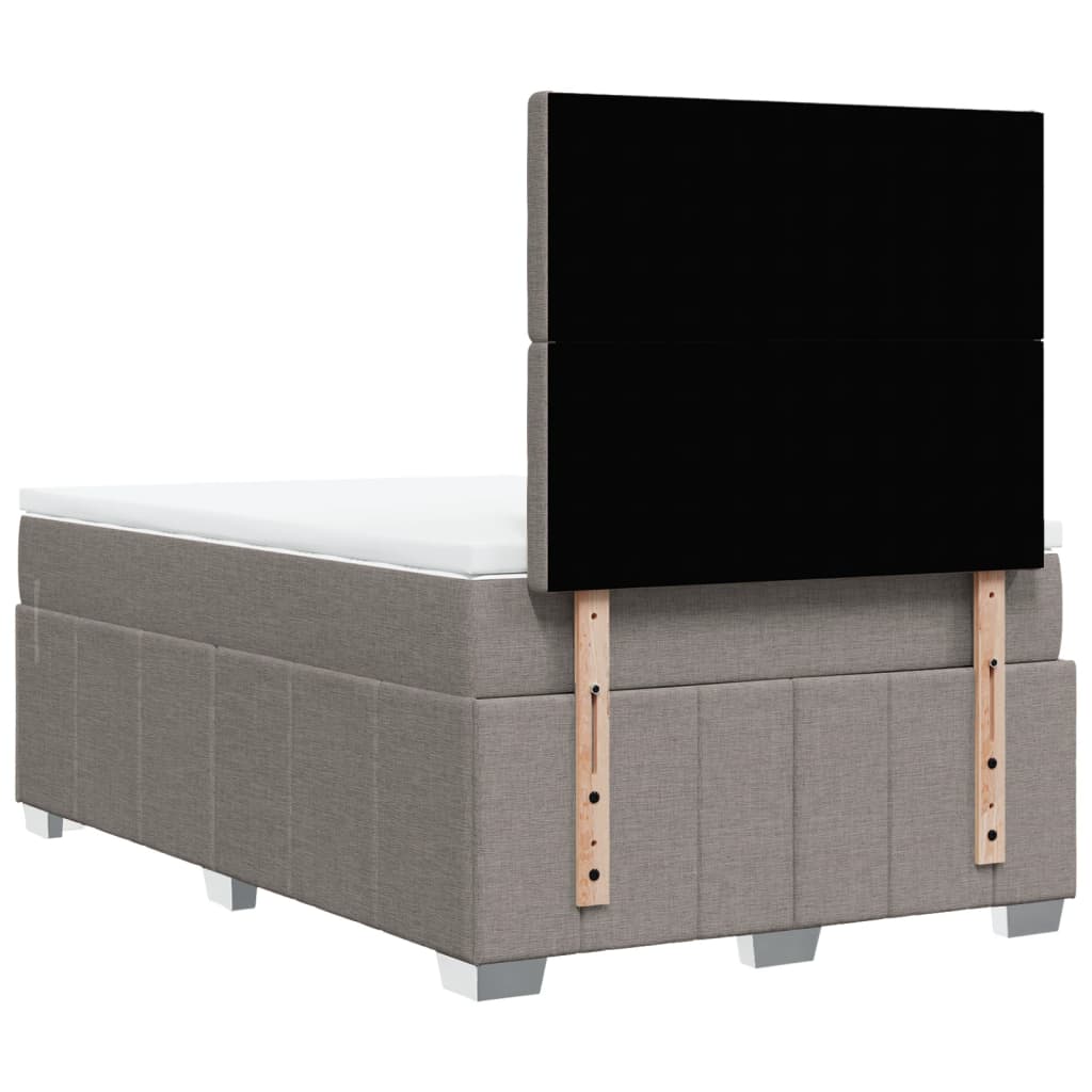 Κρεβάτι Boxspring με Στρώμα Taupe 120x200 εκ. Υφασμάτινο - Pakobazaar