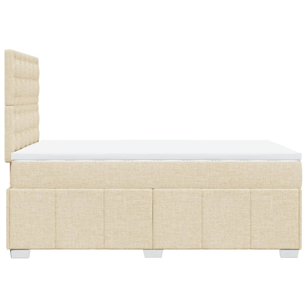 Κρεβάτι Boxspring με Στρώμα Κρεμ 120x200 εκ. Υφασμάτινο - Pakobazaar