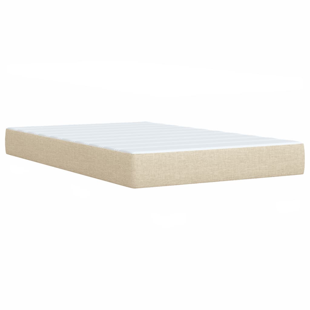 Κρεβάτι Boxspring με Στρώμα Κρεμ 120x200 εκ. Υφασμάτινο - Pakobazaar