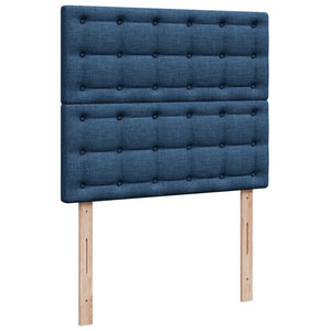 Κρεβάτι Boxspring με Στρώμα Μπλε 120x200 εκ. Υφασμάτινο - Pakobazaar
