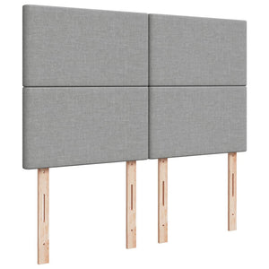 Κρεβάτι Boxspring με Στρώμα Ανοιχτό Γκρι 140x190 εκ. Υφασμάτινο - Pakobazaar