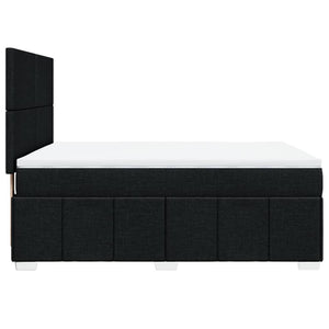 Κρεβάτι Boxspring με Στρώμα Μαύρο 140x190 εκ. Υφασμάτινο - Pakobazaar