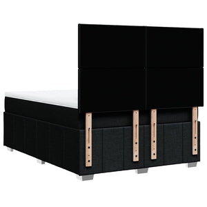 Κρεβάτι Boxspring με Στρώμα Μαύρο 140x190 εκ. Υφασμάτινο - Pakobazaar