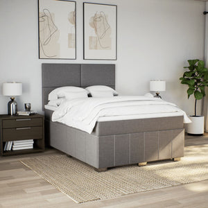 Κρεβάτι Boxspring με Στρώμα Taupe 140x190 εκ. Υφασμάτινο - Pakobazaar