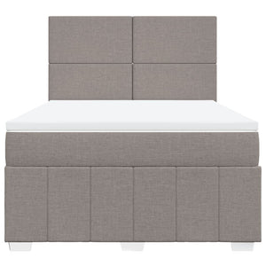 Κρεβάτι Boxspring με Στρώμα Taupe 140x190 εκ. Υφασμάτινο - Pakobazaar