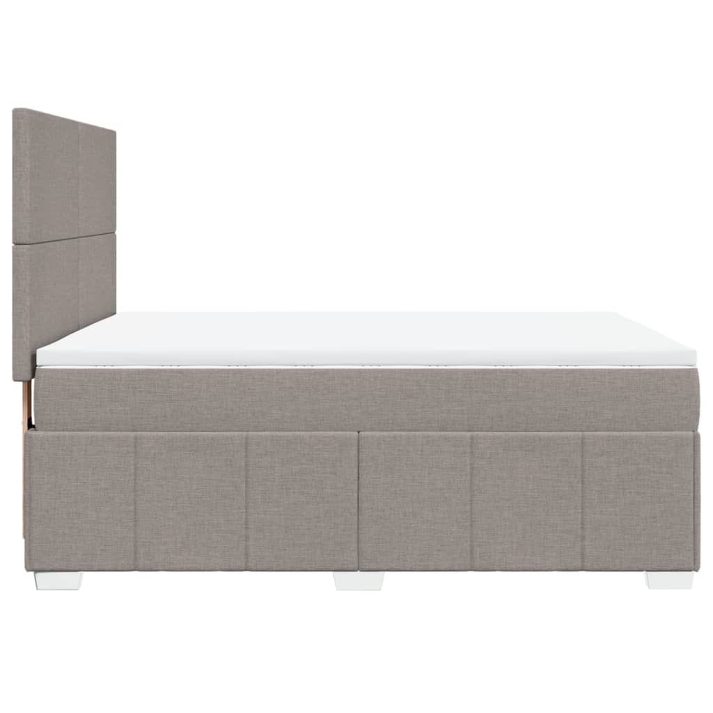 Κρεβάτι Boxspring με Στρώμα Taupe 140x190 εκ. Υφασμάτινο - Pakobazaar