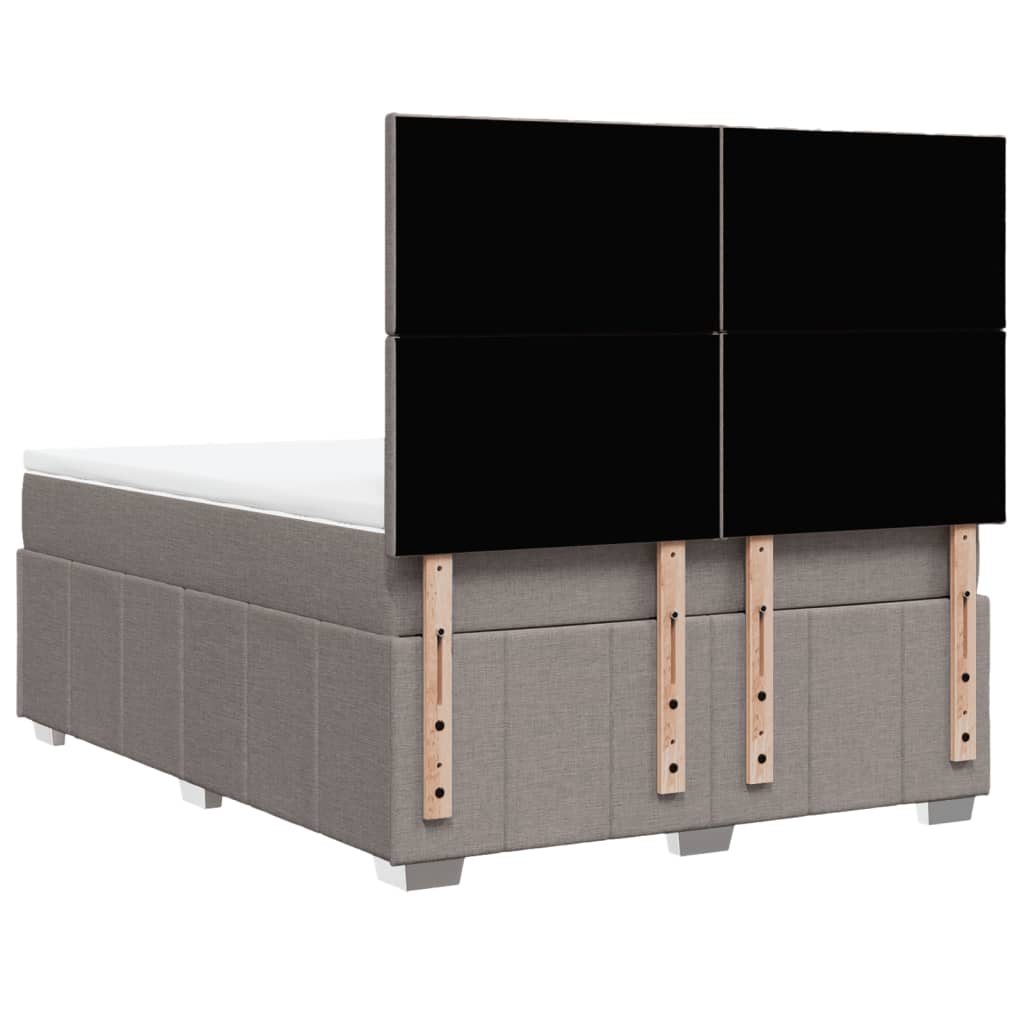 Κρεβάτι Boxspring με Στρώμα Taupe 140x190 εκ. Υφασμάτινο - Pakobazaar