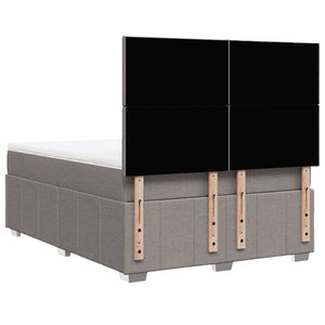 Κρεβάτι Boxspring με Στρώμα Taupe 140x190 εκ. Υφασμάτινο - Pakobazaar