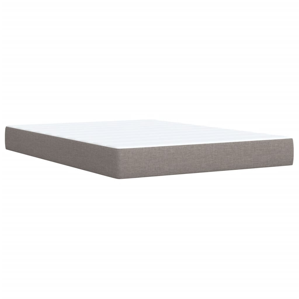 Κρεβάτι Boxspring με Στρώμα Taupe 140x190 εκ. Υφασμάτινο - Pakobazaar
