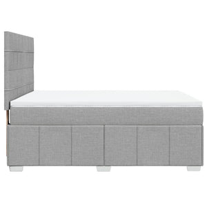 Κρεβάτι Boxspring με Στρώμα Ανοιχτό Γκρι 140x190 εκ. Υφασμάτινο - Pakobazaar