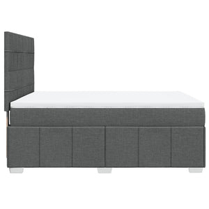 Κρεβάτι Boxspring με Στρώμα Σκούρο Γκρι 140x190 εκ. Υφασμάτινο - Pakobazaar