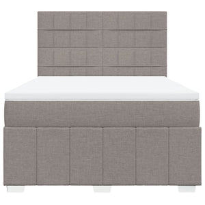 Κρεβάτι Boxspring με Στρώμα Taupe 140x190 εκ. Υφασμάτινο - Pakobazaar