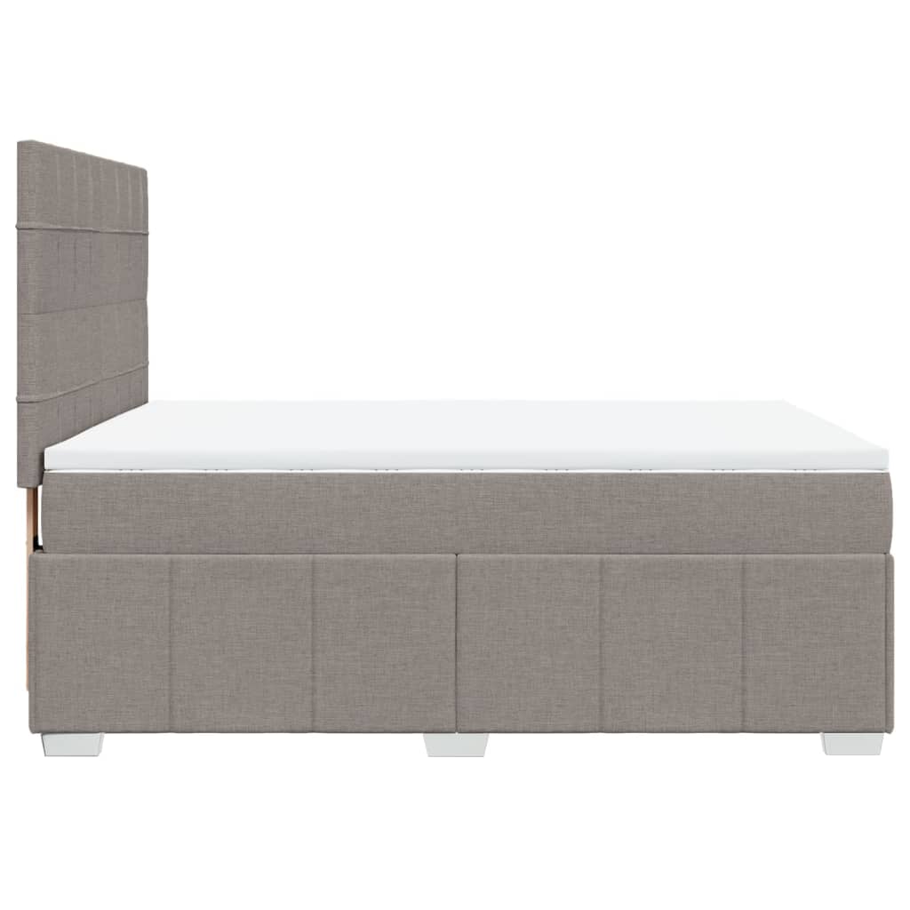 Κρεβάτι Boxspring με Στρώμα Taupe 140x190 εκ. Υφασμάτινο - Pakobazaar