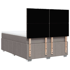 Κρεβάτι Boxspring με Στρώμα Taupe 140x190 εκ. Υφασμάτινο - Pakobazaar