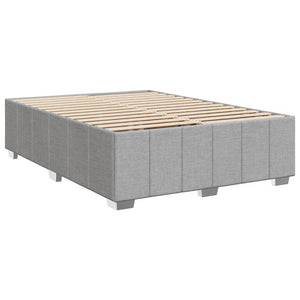 Κρεβάτι Boxspring με Στρώμα Ανοιχτό Γκρι 140x190 εκ. Υφασμάτινο - Pakobazaar