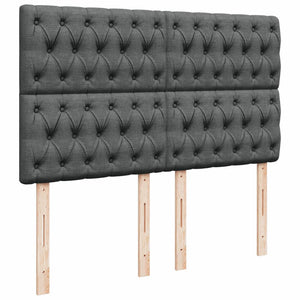 Κρεβάτι Boxspring με Στρώμα Σκούρο Γκρι 140x190 εκ. Υφασμάτινο - Pakobazaar