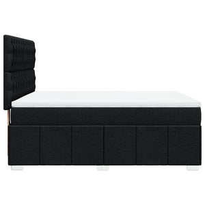Κρεβάτι Boxspring με Στρώμα Μαύρο 140x190 εκ. Υφασμάτινο - Pakobazaar