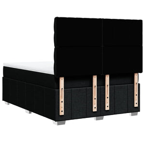 Κρεβάτι Boxspring με Στρώμα Μαύρο 140x190 εκ. Υφασμάτινο - Pakobazaar