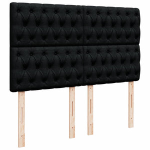 Κρεβάτι Boxspring με Στρώμα Μαύρο 140x190 εκ. Υφασμάτινο - Pakobazaar