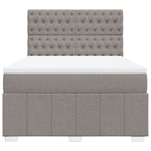 Κρεβάτι Boxspring με Στρώμα Taupe 140x190 εκ. Υφασμάτινο - Pakobazaar