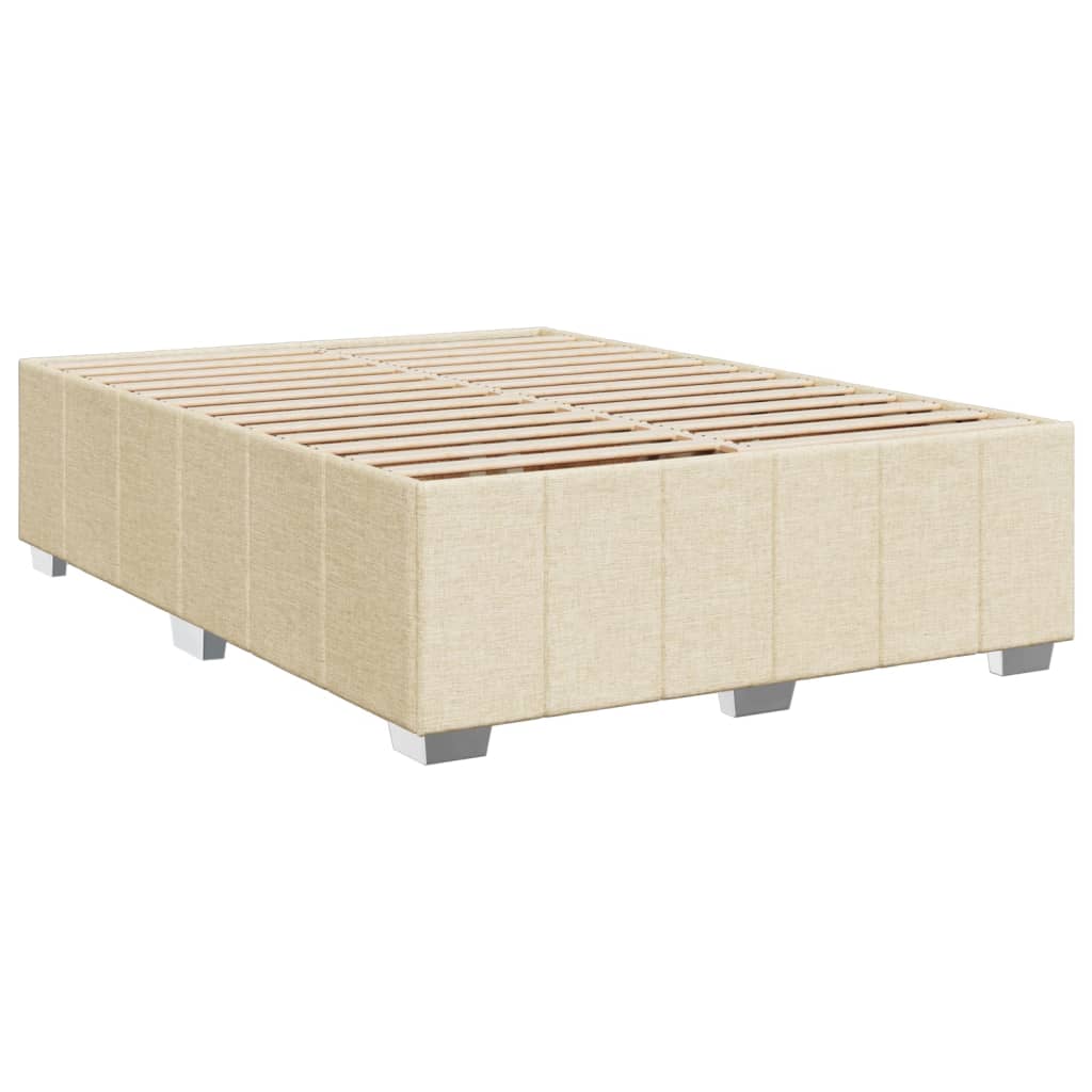 Κρεβάτι Boxspring με Στρώμα Κρεμ 140x190 εκ. Υφασμάτινο - Pakobazaar
