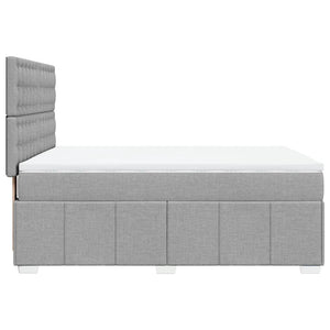 Κρεβάτι Boxspring με Στρώμα Ανοιχτό Γκρι 140x190 εκ. Υφασμάτινο - Pakobazaar