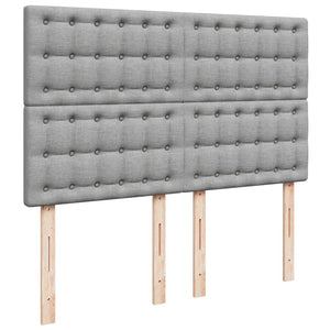 Κρεβάτι Boxspring με Στρώμα Ανοιχτό Γκρι 140x190 εκ. Υφασμάτινο - Pakobazaar