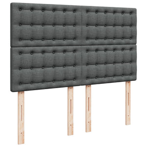Κρεβάτι Boxspring με Στρώμα Σκούρο Γκρι 140x190 εκ. Υφασμάτινο - Pakobazaar