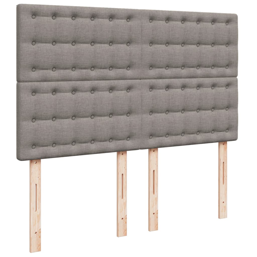 Κρεβάτι Boxspring με Στρώμα Taupe 140x190 εκ. Υφασμάτινο - Pakobazaar
