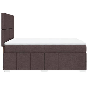 Κρεβάτι Boxspring με Στρώμα Σκούρο Καφέ 140x200 εκ Υφασμάτινο