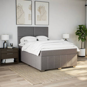 Κρεβάτι Boxspring με Στρώμα Taupe 140x200 εκ. Υφασμάτινο