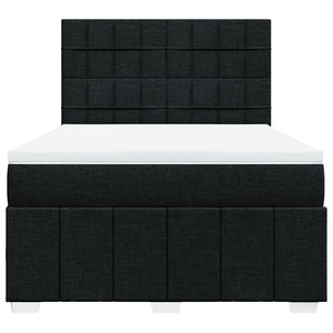 Κρεβάτι Boxspring με Στρώμα Μαύρο 140x200 εκ. Υφασμάτινο - Pakobazaar