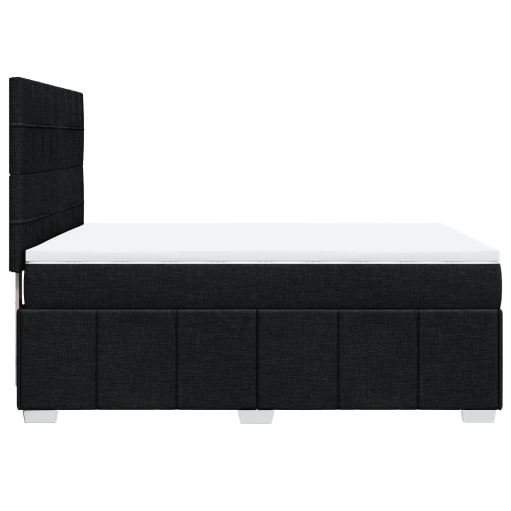 Κρεβάτι Boxspring με Στρώμα Μαύρο 140x200 εκ. Υφασμάτινο - Pakobazaar