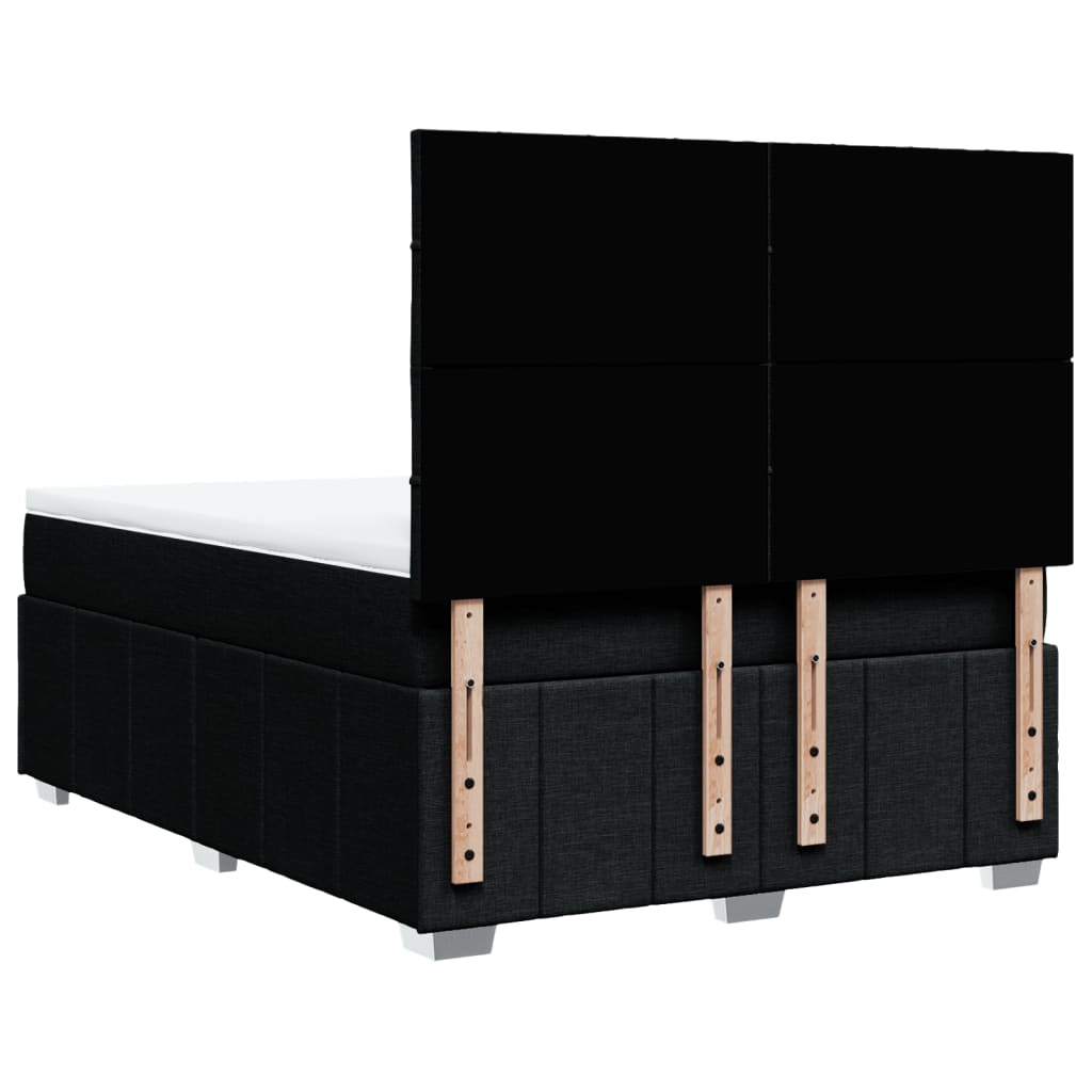 Κρεβάτι Boxspring με Στρώμα Μαύρο 140x200 εκ. Υφασμάτινο - Pakobazaar