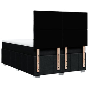 Κρεβάτι Boxspring με Στρώμα Μαύρο 140x200 εκ. Υφασμάτινο - Pakobazaar