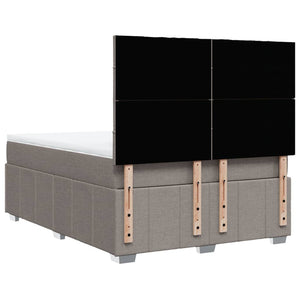 Κρεβάτι Boxspring με Στρώμα Taupe 140x200 εκ. Υφασμάτινο