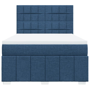 Κρεβάτι Boxspring με Στρώμα Μπλε 140x200 εκ. Υφασμάτινο - Pakobazaar