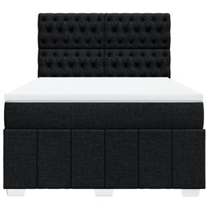 Κρεβάτι Boxspring με Στρώμα Μαύρο 140x200 εκ. Υφασμάτινο - Pakobazaar