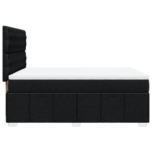 Κρεβάτι Boxspring με Στρώμα Μαύρο 140x200 εκ. Υφασμάτινο - Pakobazaar