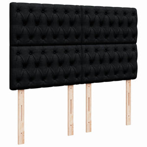 Κρεβάτι Boxspring με Στρώμα Μαύρο 140x200 εκ. Υφασμάτινο - Pakobazaar